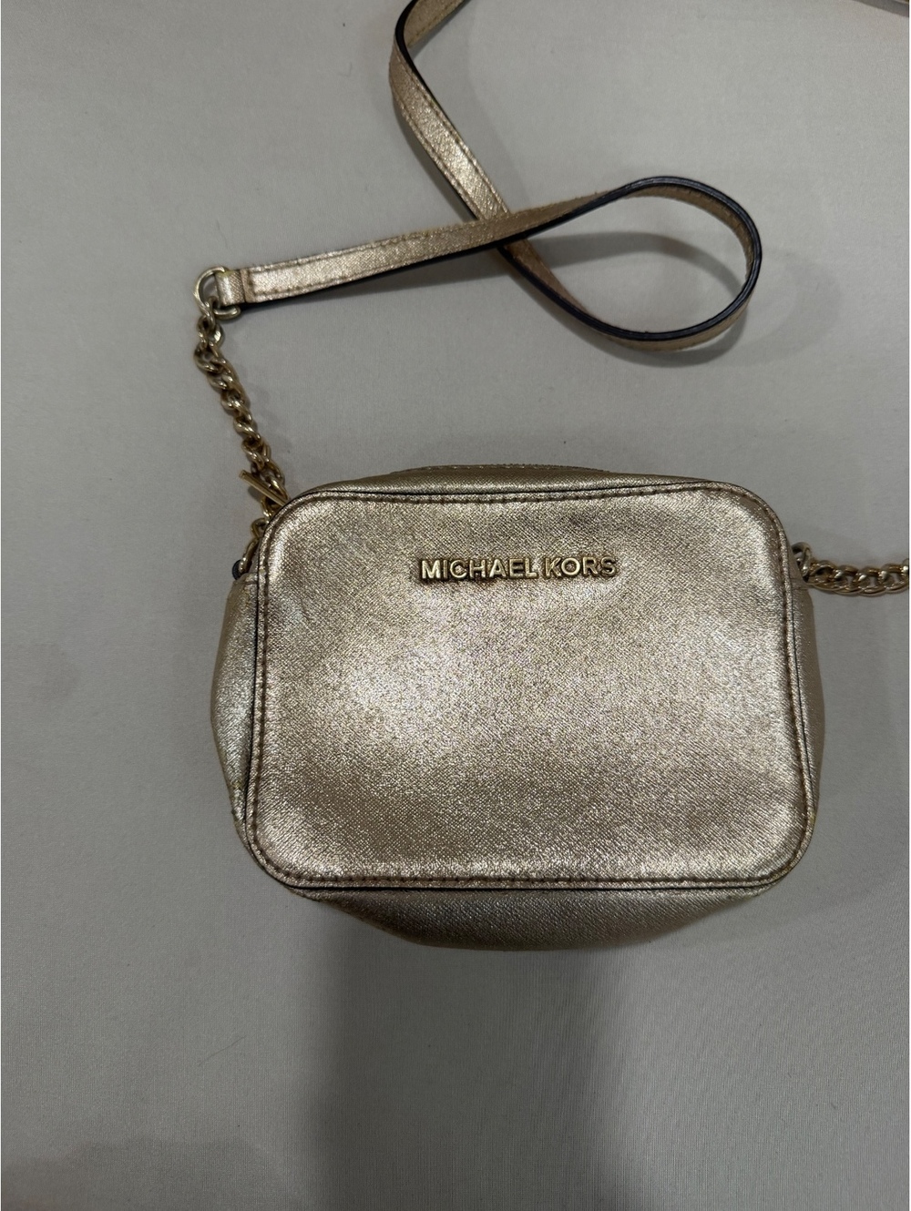 Michael Kors metallic gold crossbody bag